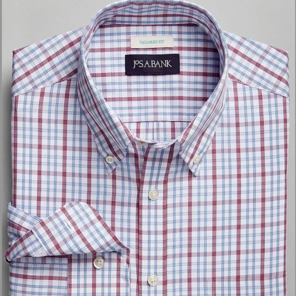 Jos. A. Bank Tailored Fit Two-Tone Grid Sportshirt